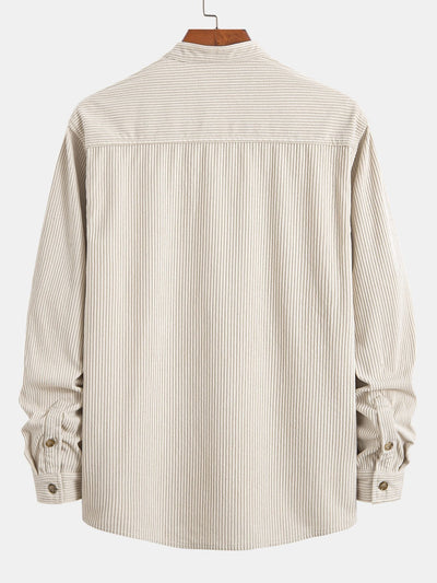 Adriano® | Corduroy Stand Collar Shirt