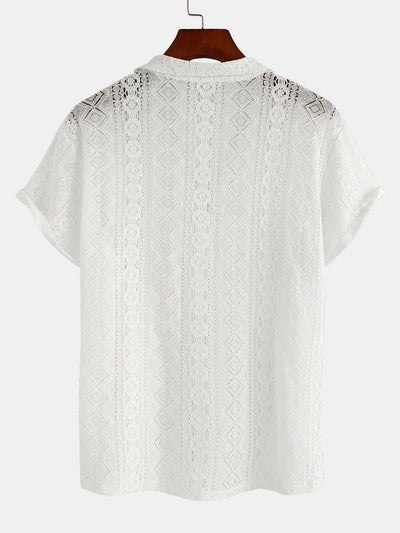 Josiah® | Cuban Shirt With Geometric Texture