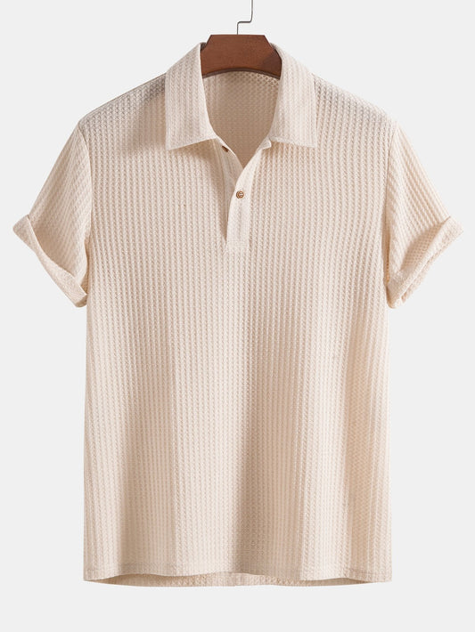 Zeus® | Knitted Waffle Polo Shirt