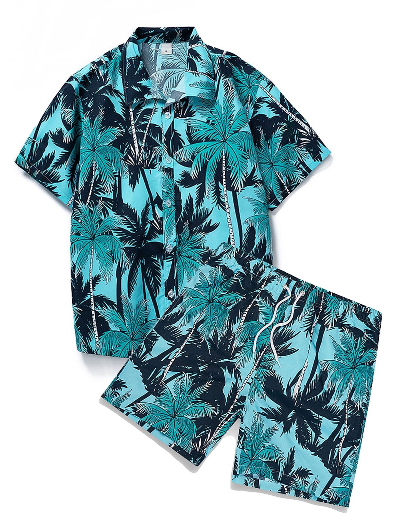 Muhammad® | Tropical Print Button Up Shirt & Tropical Print Swim Shorts
