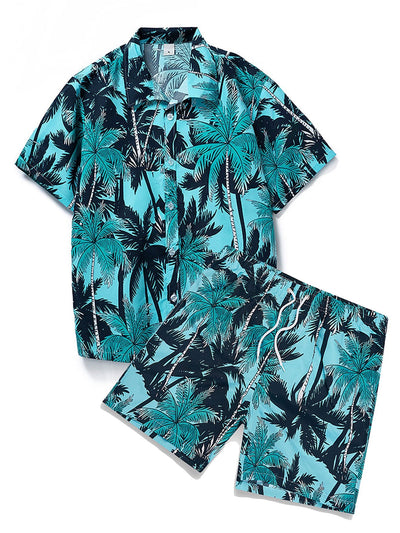 Muhammad® | Tropical Print Button Up Shirt & Tropical Print Swim Shorts