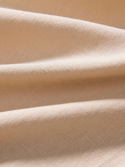 Altiok® | Linen Look Cotton Blend Stand Collar Shirt