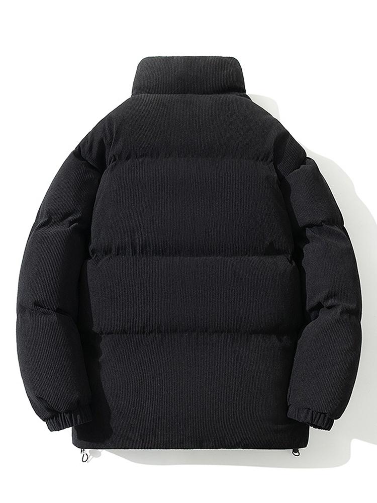 Cyrus | Funnel Neck Corduroy Puffer Coat