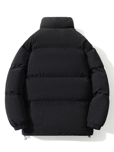 Cyrus | Funnel Neck Corduroy Puffer Coat