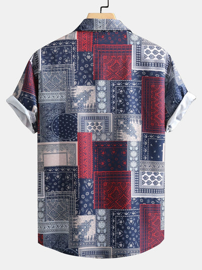 Ario® | Paisley Boder Print Button Up Shirt