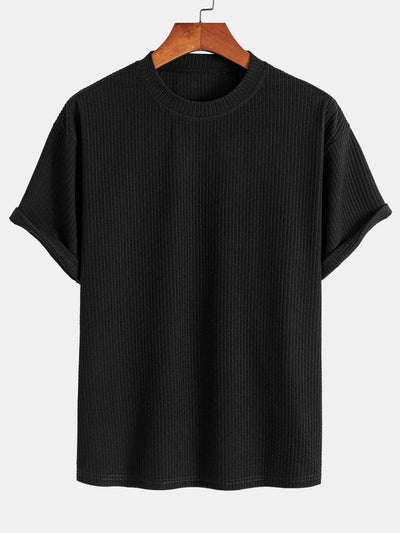 Ezequiel® | Relax Fit Ribbed T-Shirt & Drawstring Ribbed Shorts