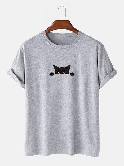 Zenón® | Black Cat Print T-Shirt