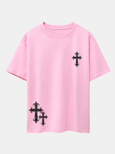 Aníbal® | Cross Print Drop Shoulder Oversize T-Shirt