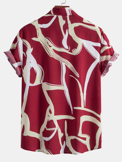 Amadeo® | Abstract Print Button Up Shirt