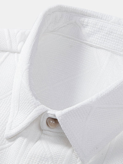 Allart® | Geometric Jacquard Button Up Shirt