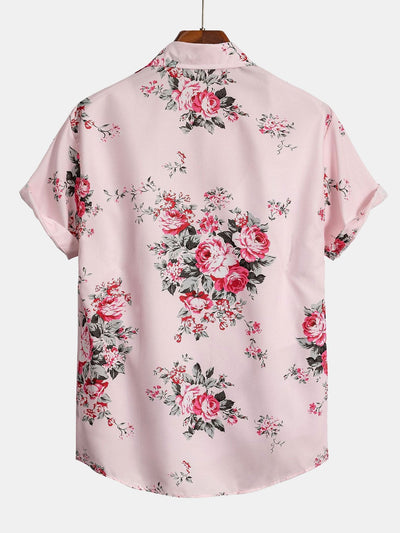 Artan® | Rose Floral Print Button Up Shirt