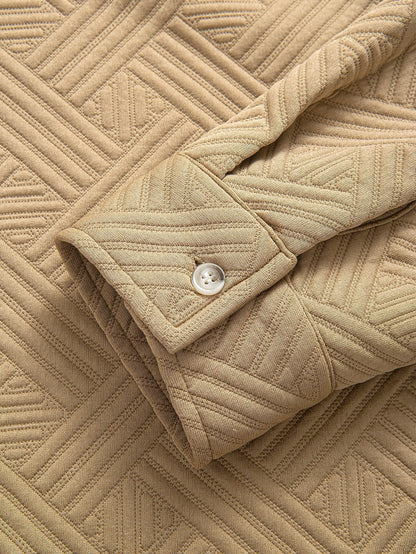 Amadeo® | Striped Jacquard Button Up Shirt