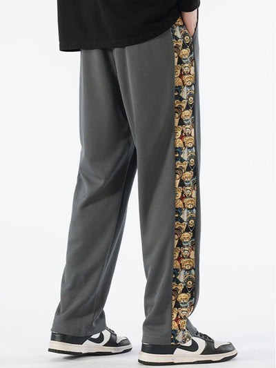 Valentín® | Bear Print Patchwork Straight Leg Pants