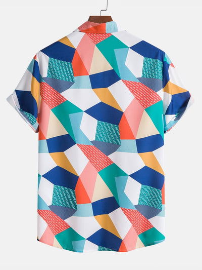 Mario® | Color Block Geometric Print Shirt
