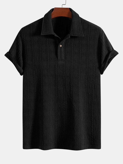 Logan | Knitted Rhombus Geometric Jacquard Polo