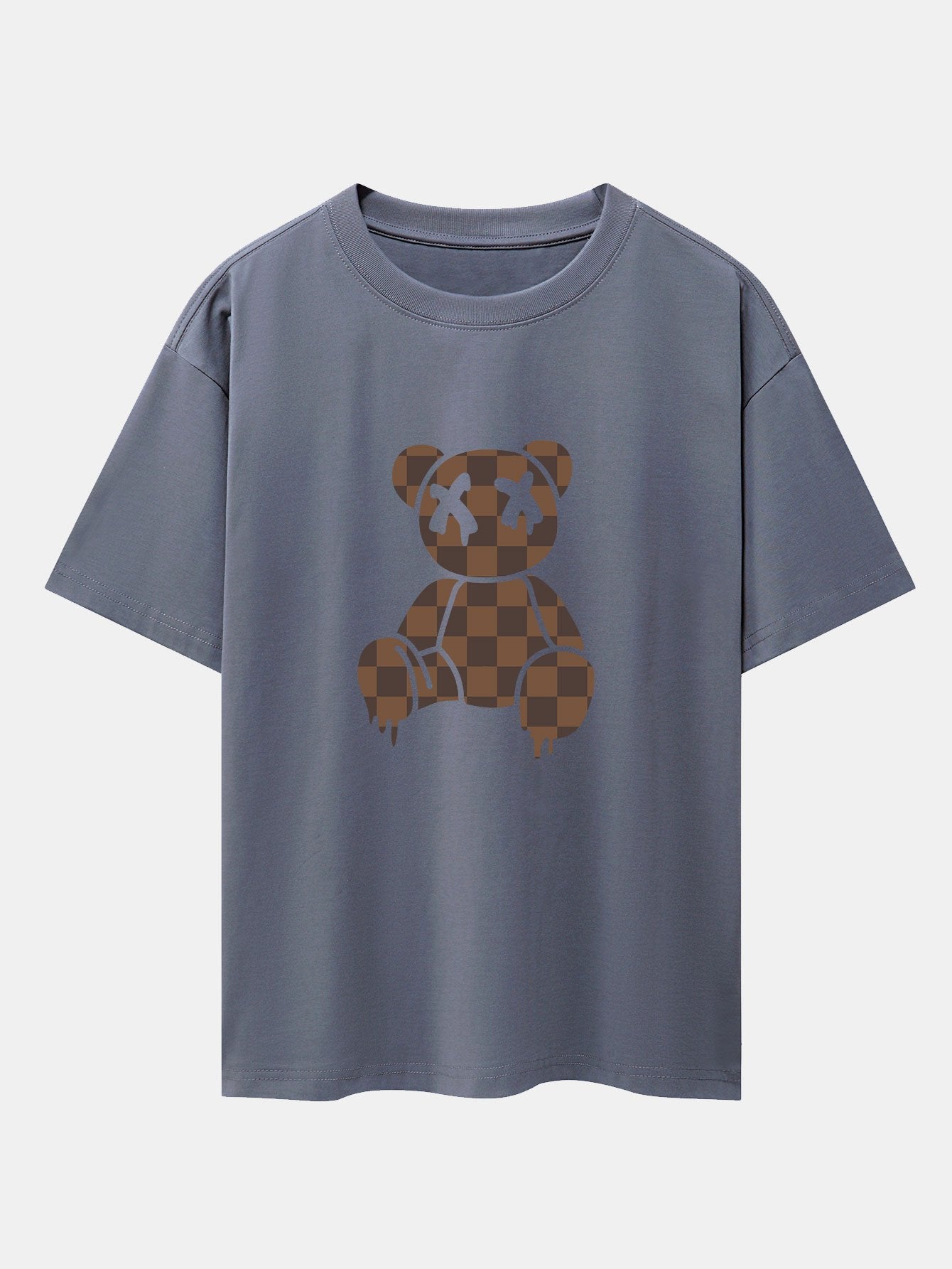 Isidro® | Checkerboard Dissolving Bear Drop Shoulder Oversize T-Shirt