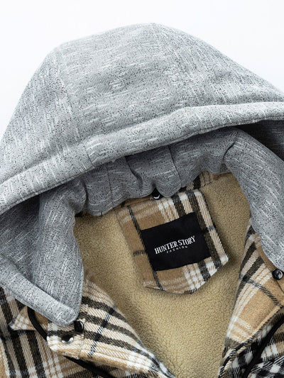 Forest | Teddy Fleece Lined Detachable Flannel Plaid Hooded Coat