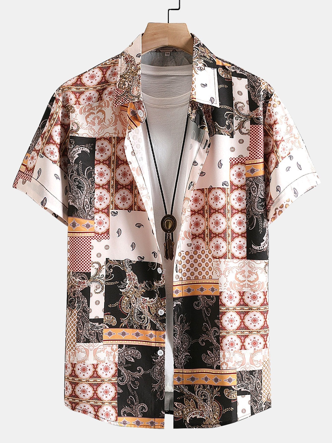 Arlie® | Paisley Baroque Scarf Print Button Up Shirt