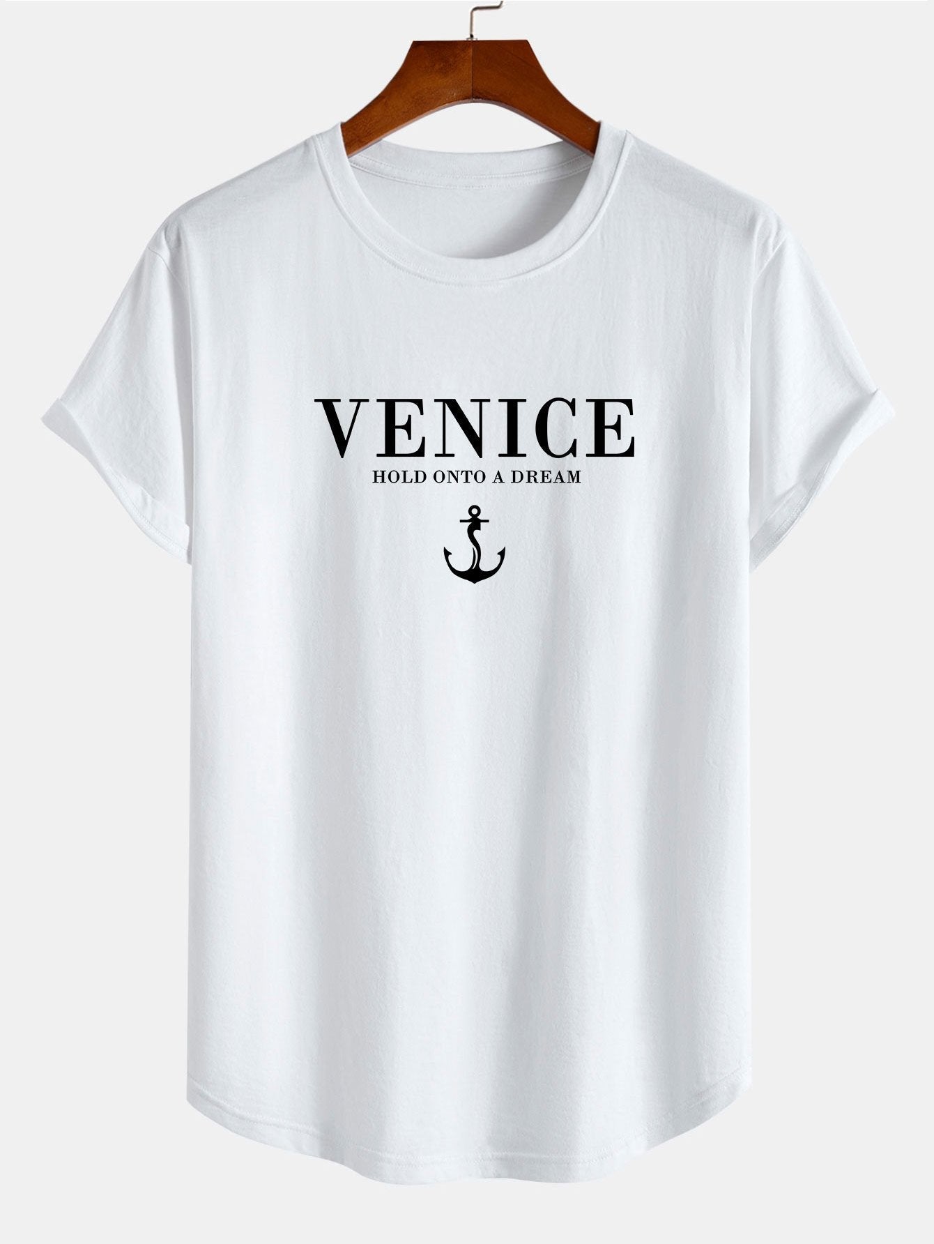 Blair® | Venice Anchor Print Cotton Arc Hem T-Shirt