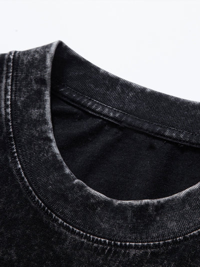 Alfred® | Violent Bear Slogan Print Washed Drop Shoulder Oversize T-Shirt