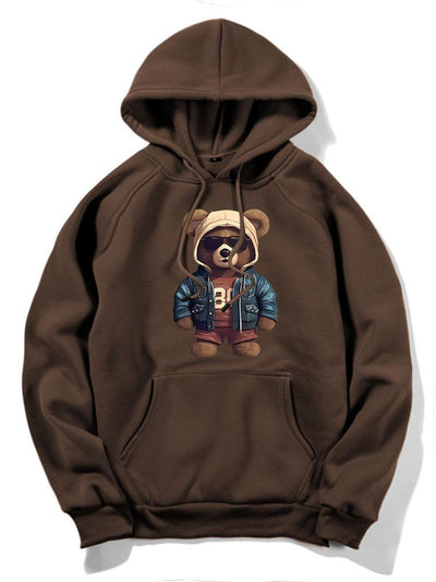 Benedict | Bear In Leather Jacket Print Hoodie