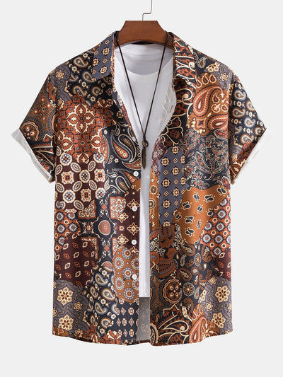 Aries® | Paisley Patchwork Print Button Up Shirt