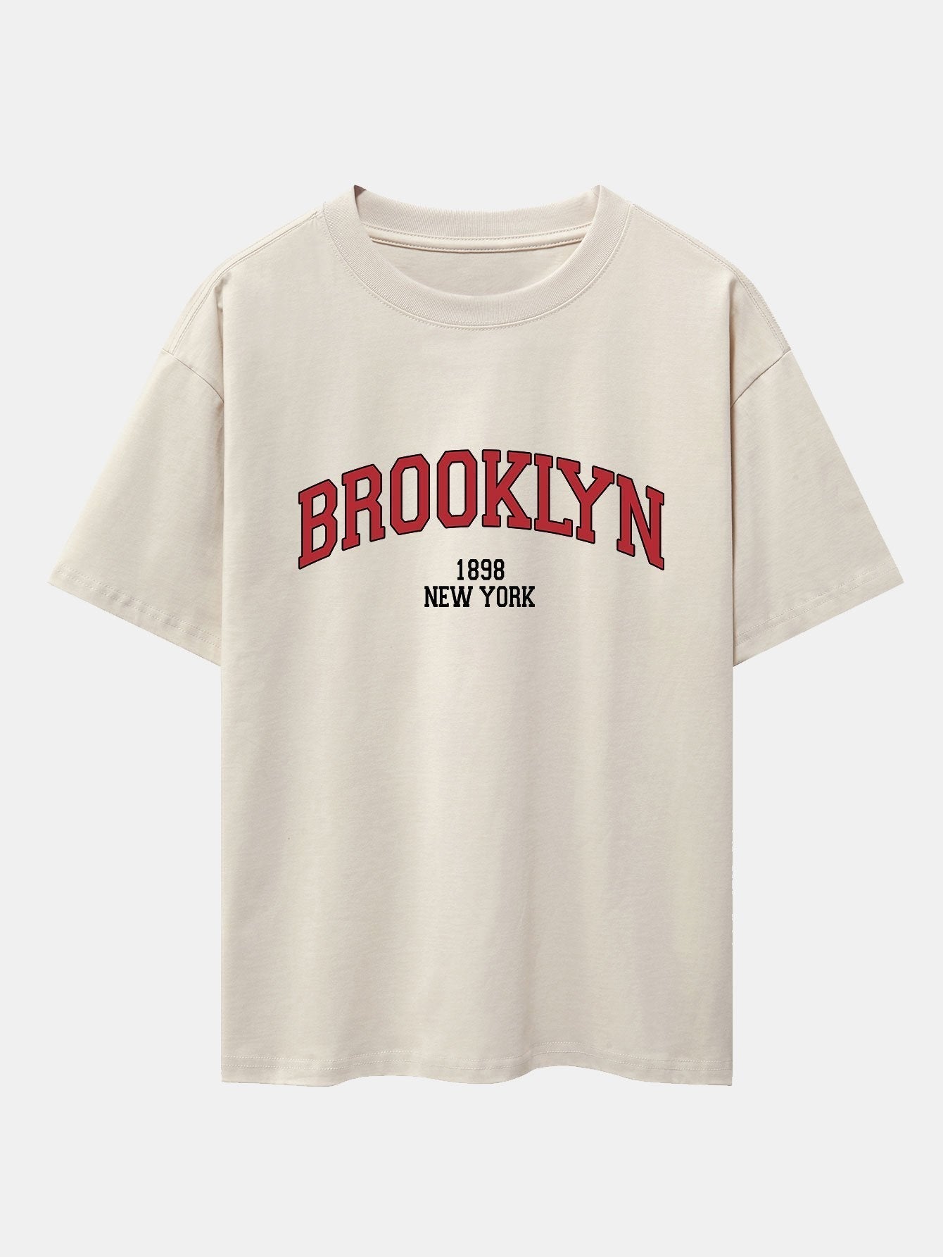 Olimpio® | Brooklyn Print Drop Shoulder Oversize T-Shirt & Jersey Shorts