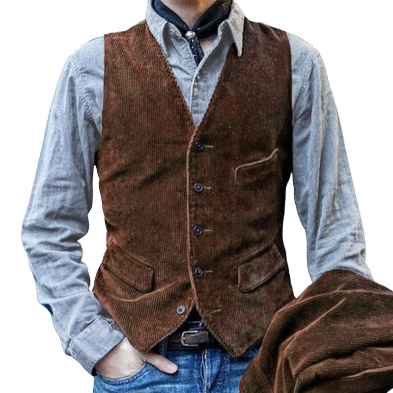 Men's Vine Cordroylti-Pocket Sit Vest