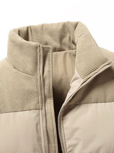 Ezra | Corduroy Patchwork Puffer Jacket
