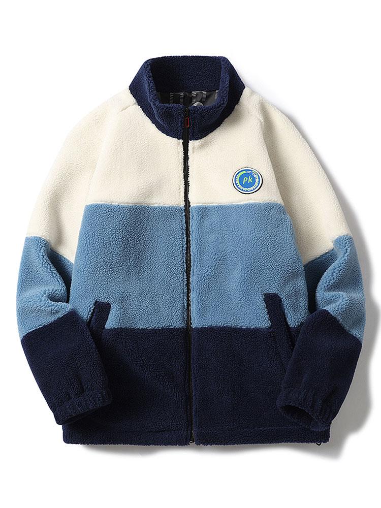 Gideon | Color Block Zip Up Teddy Coat