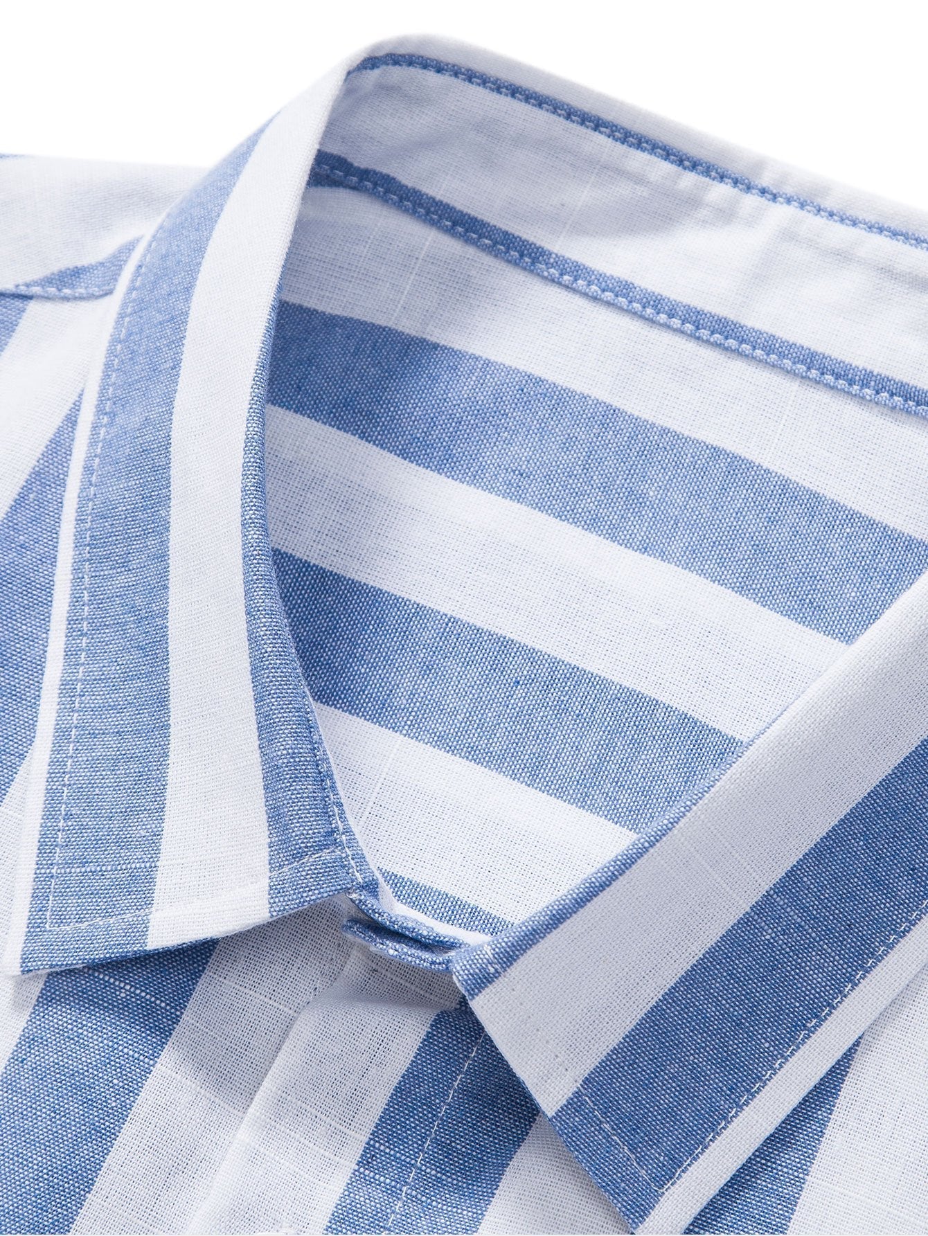Arion® | Striped Cotton Blend Button Up Shirt