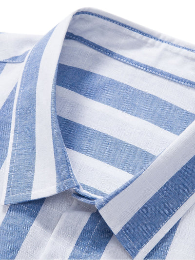 Arion® | Striped Cotton Blend Button Up Shirt