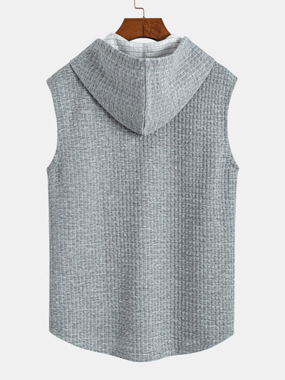 Dennis® | Sleeveless Waffle Hooded Vest