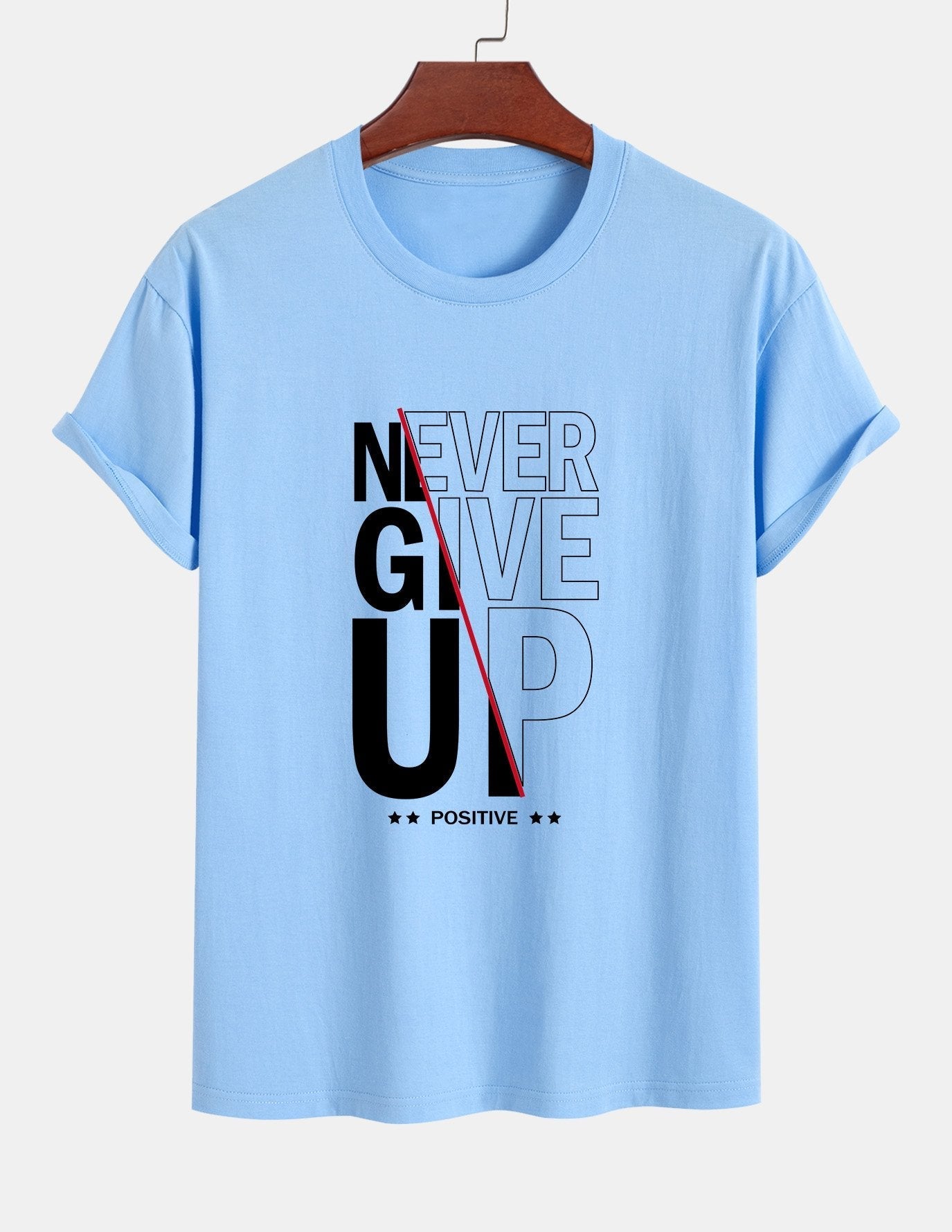 Trasímaco® | Never Give Up Print Cotton T-Shirt
