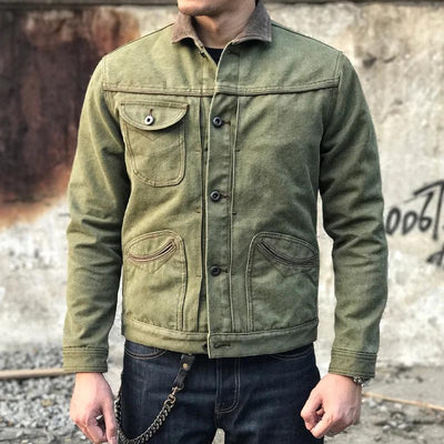 Men's Retroorcycle Lapel Single Breasted Jacket