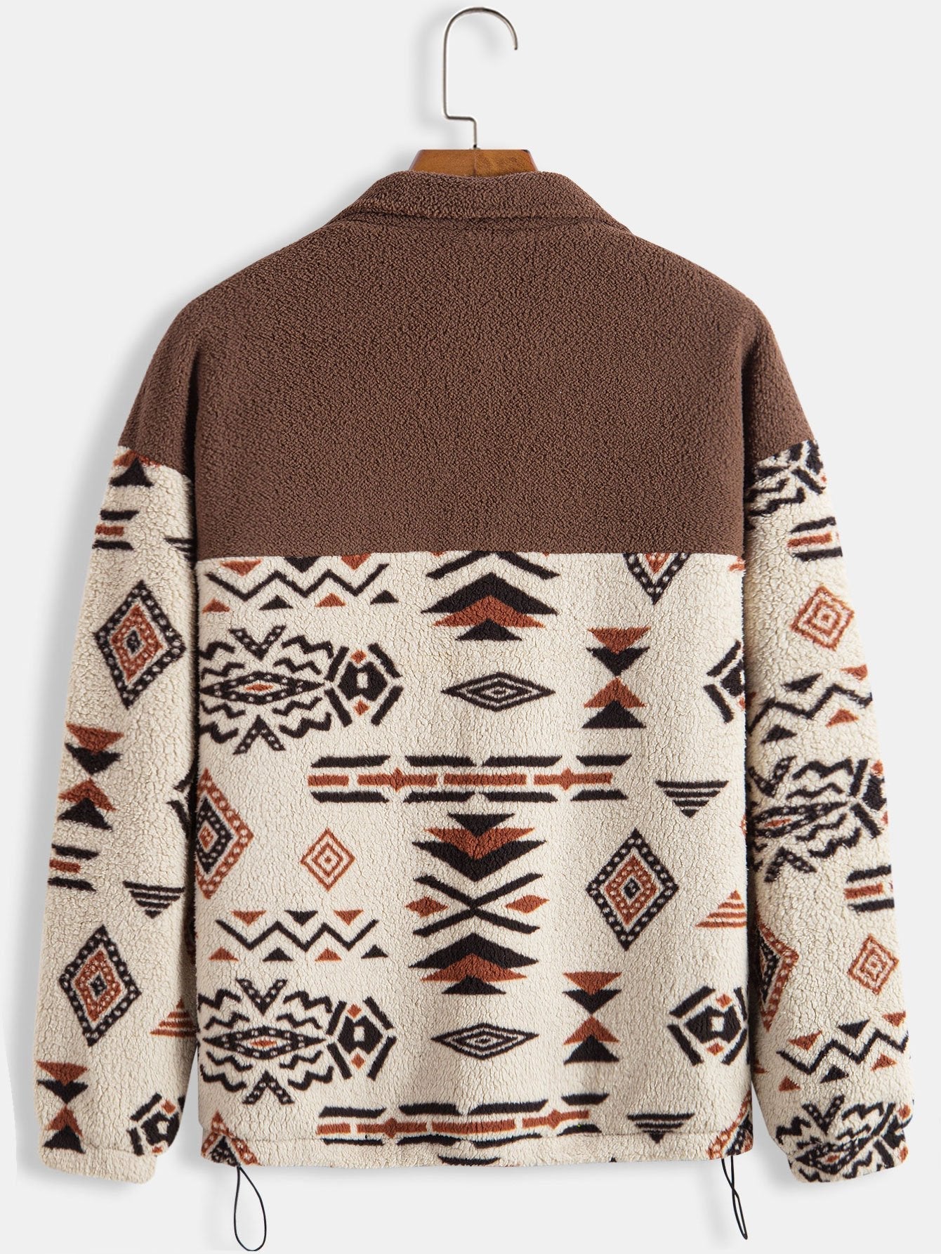 Alejandro | Aztec Print Patchwork Teddy Fleece Coat