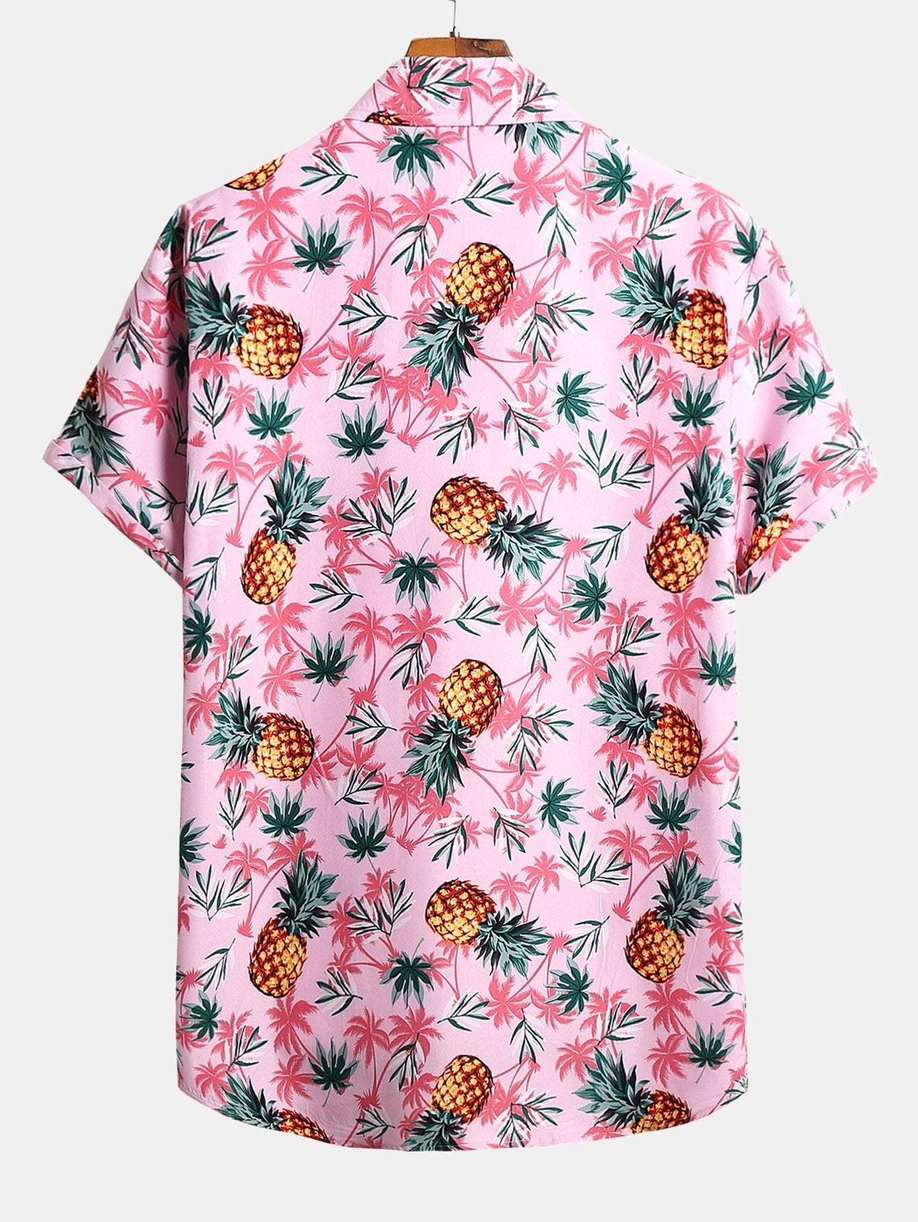 Almas® | Pineapple Palm Tree Print Button Up Shirt