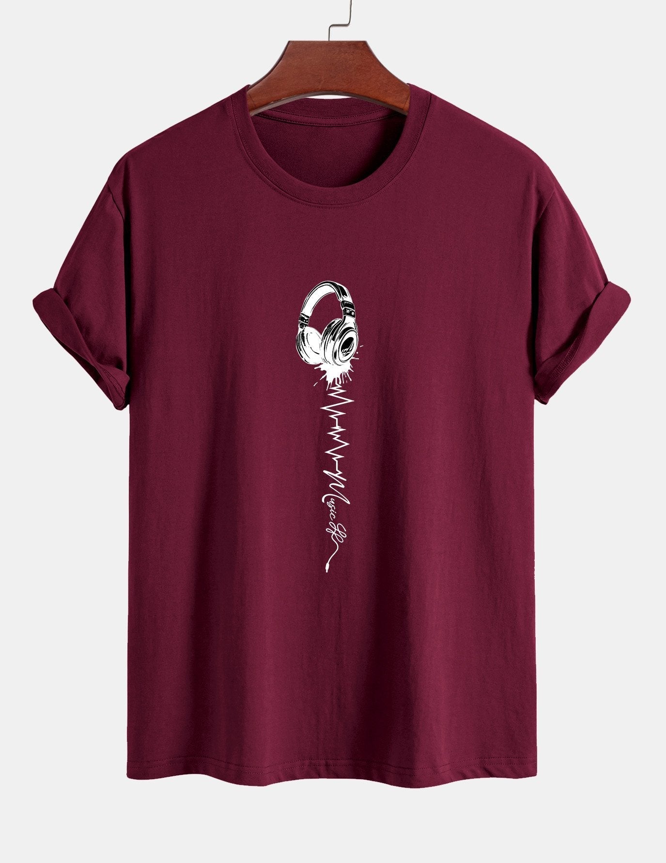 Tulio® | Earphone Print Cotton T-Shirt