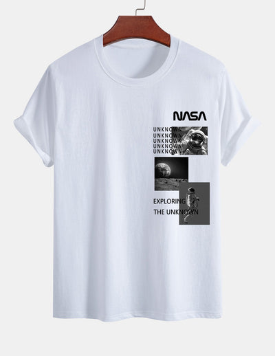 Ulpiano® | Nasa Moon Landing Print Cotton T-Shirt