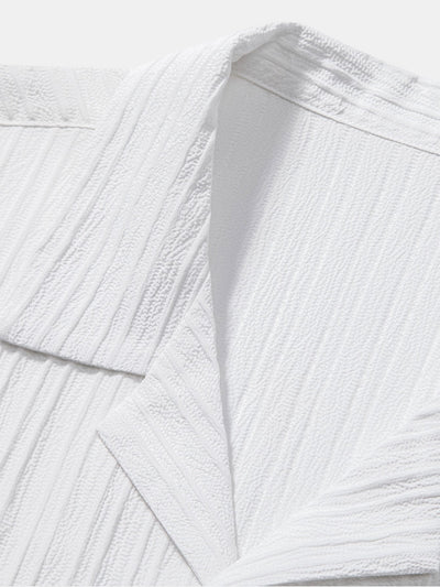 Asdrúbal® | Striped Jacquard Cuban Collar Shirt & Straight Leg Pants