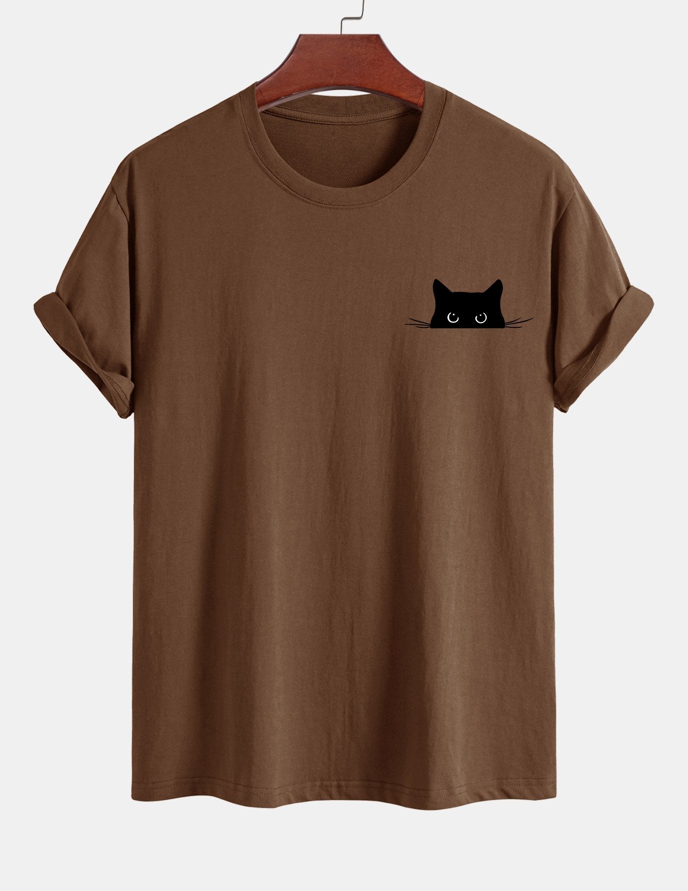 Ariel® | Black Cat Print Cotton T-Shirt