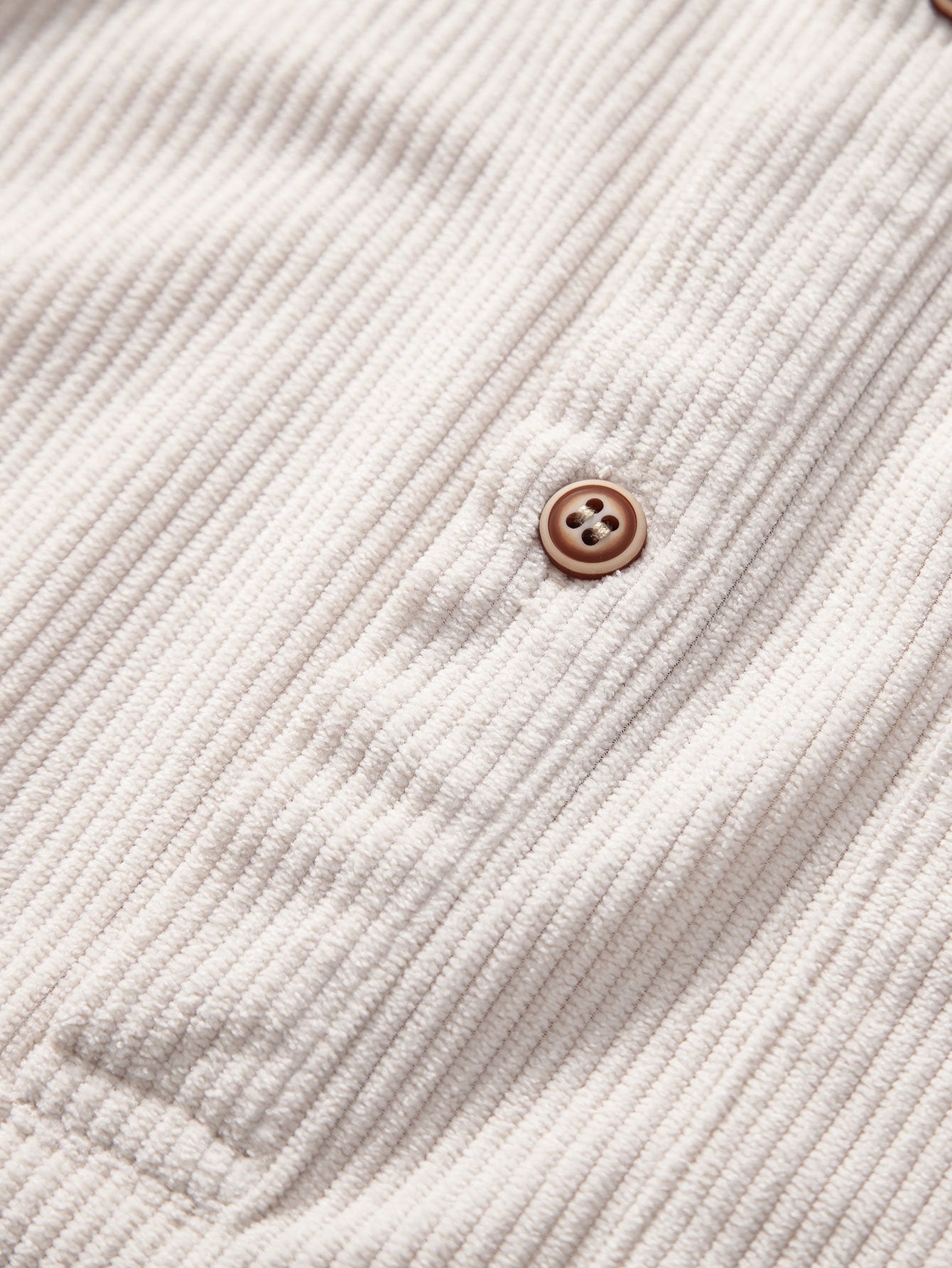 Amyas® | Long Sleeve Polo Neck Corduroy Shirt
