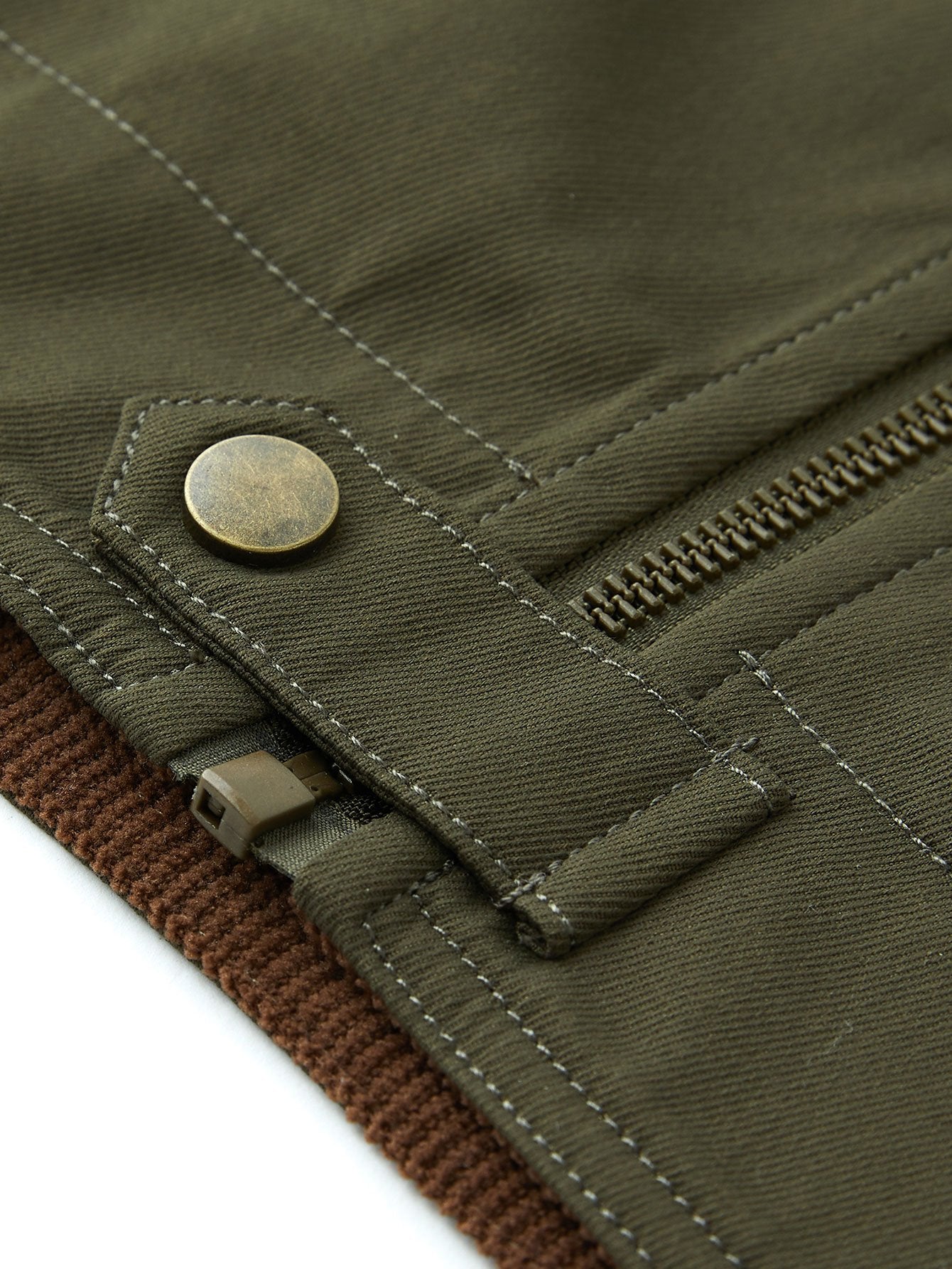 Kian | Corduroy Collar Zip Up Jacket