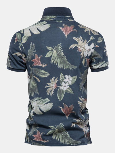 Axel | Tropical Print Polo Shirt