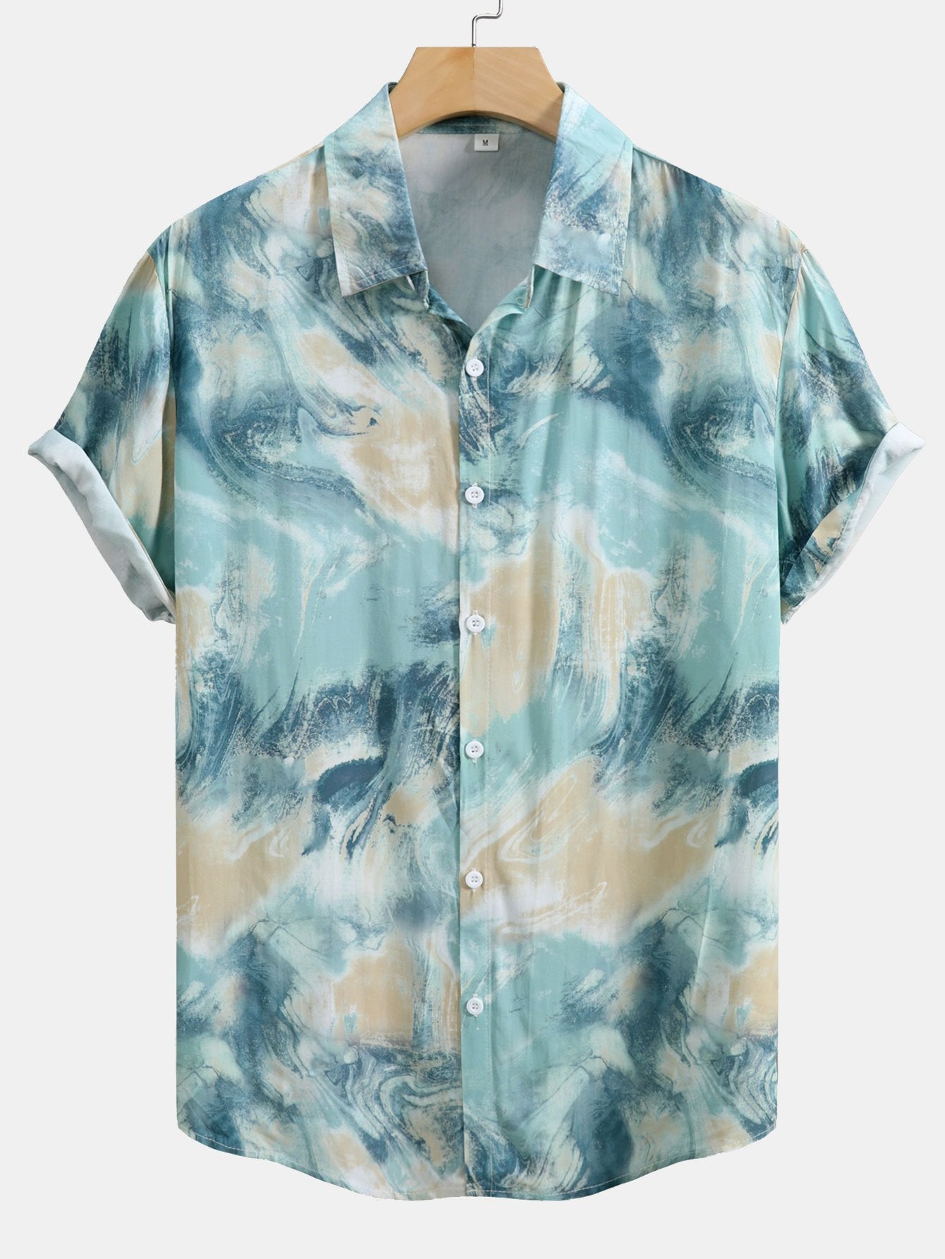 Anwell® | Marble Texture Print Button Up Shirt