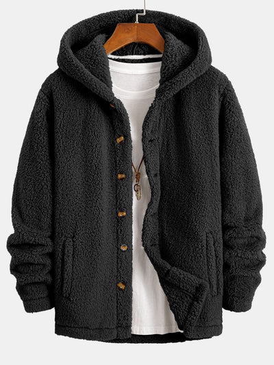 Ryder | Teddy Fleece Button Up Hooded Coat