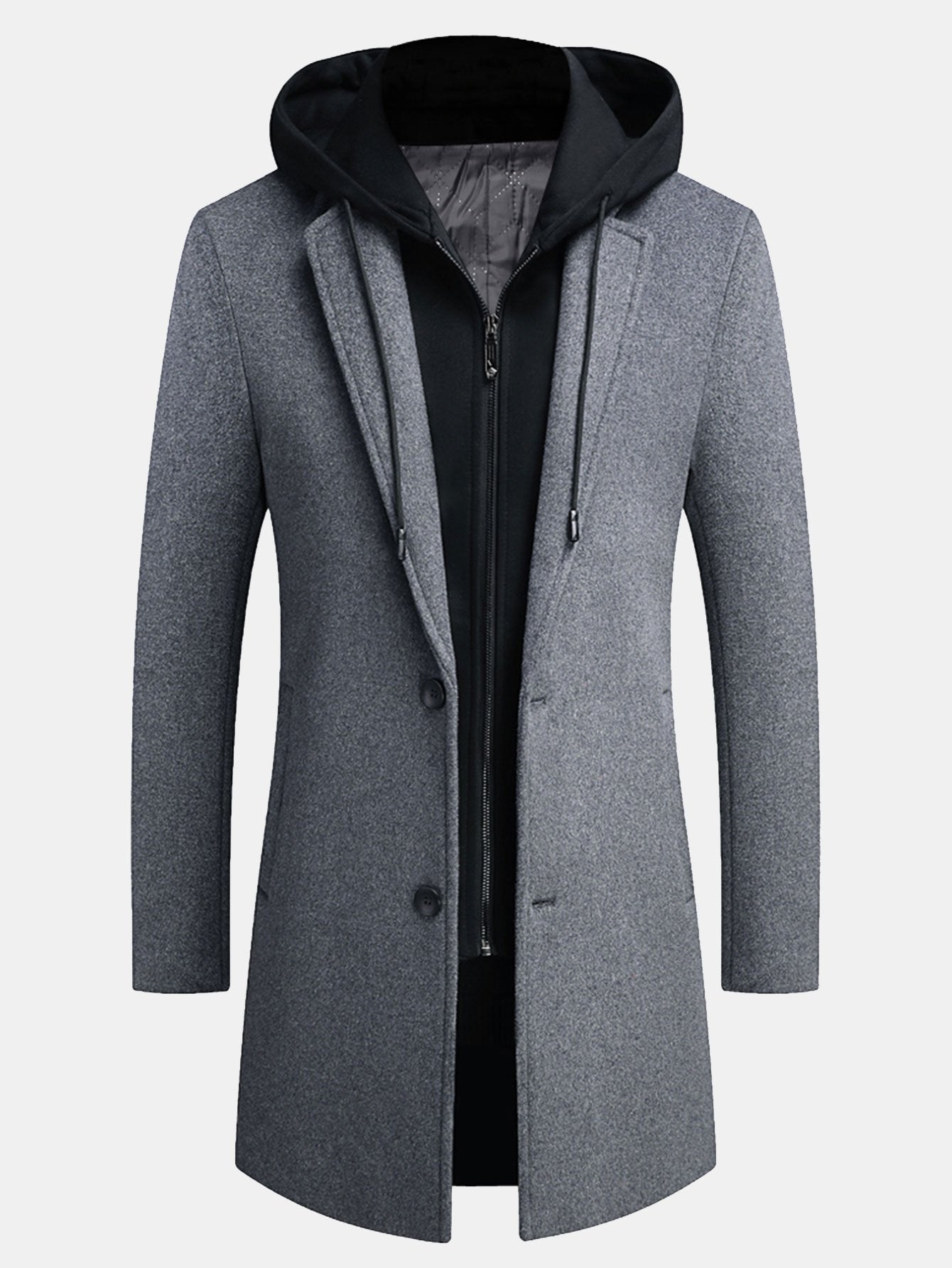 Sterling | Detachable Hooded Woolen Overcoat