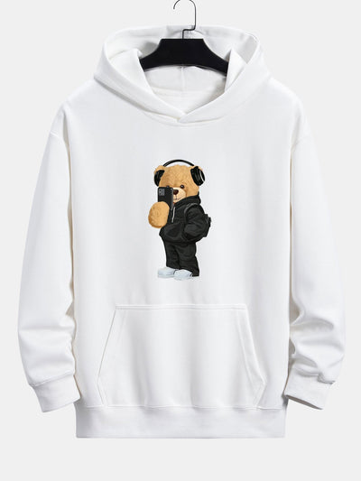 Henry | Fashion Bear Taking Photo Print Relax Fit Hoodie