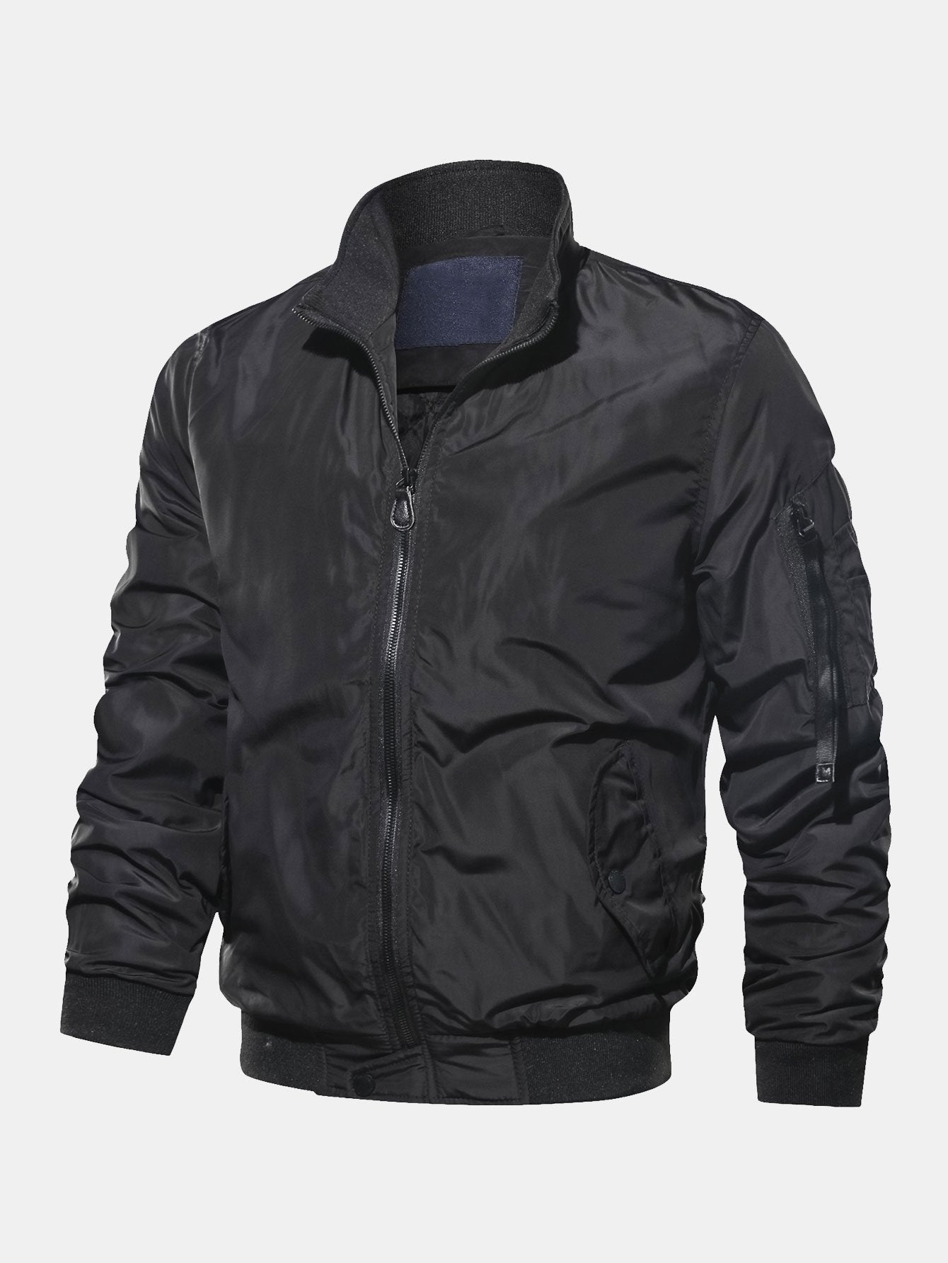 Javier | Quilted Lined Funnel Neck Bomber Jacket