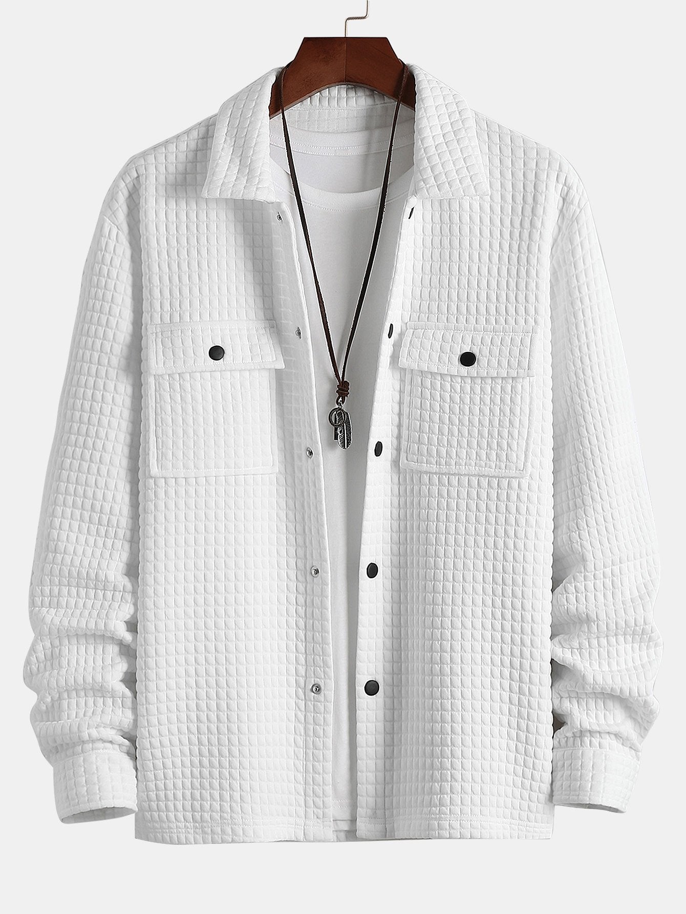 Ahmik® | Quilted Waffle Jacquard Overshirt
